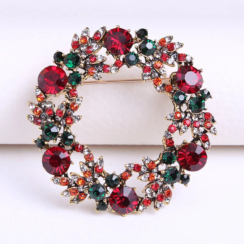 Fashion Women Accessories Luxury Rhinestone Flower Brooch Pin Christmas Brooches Christmas Decoration Wholesale