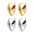Stainless Steel Gold Plated Chunky Large Huggie Hollow Hoop Earrings 18k Gold Plated Heart Statement Earring for Women