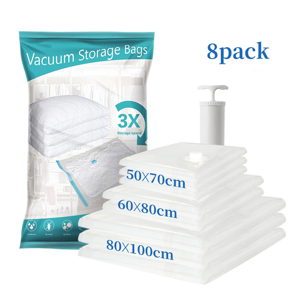 Compression Jumbo Vacuum Storage Bags Travel Zip Lock Space Saver Vacuum Storage Travel Bags Set