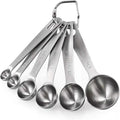 Professional 6/7 Pcs Metal Stainless Steel Measuring Spoon Kitchen Baking Measuring Round Spoon Set Measure Baking Tools