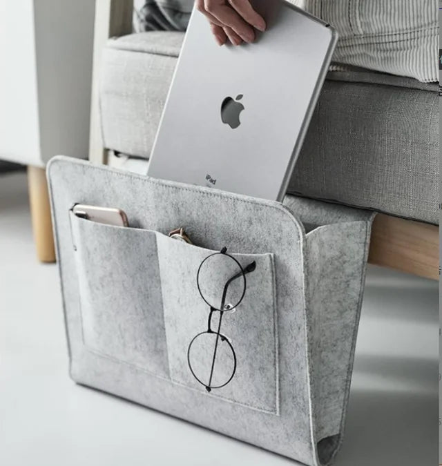 Manufacture Spot Home Accessories Customized  Felt Bedside Bed Storage Pockets Sofa Pocket Organizer Bag