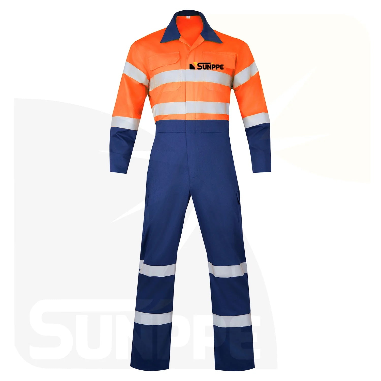 Custom 100% Cotton Flame-Retardant Anti-Static Plus Size Reflective Breathable Waterproof High Visibility Work Coverall for