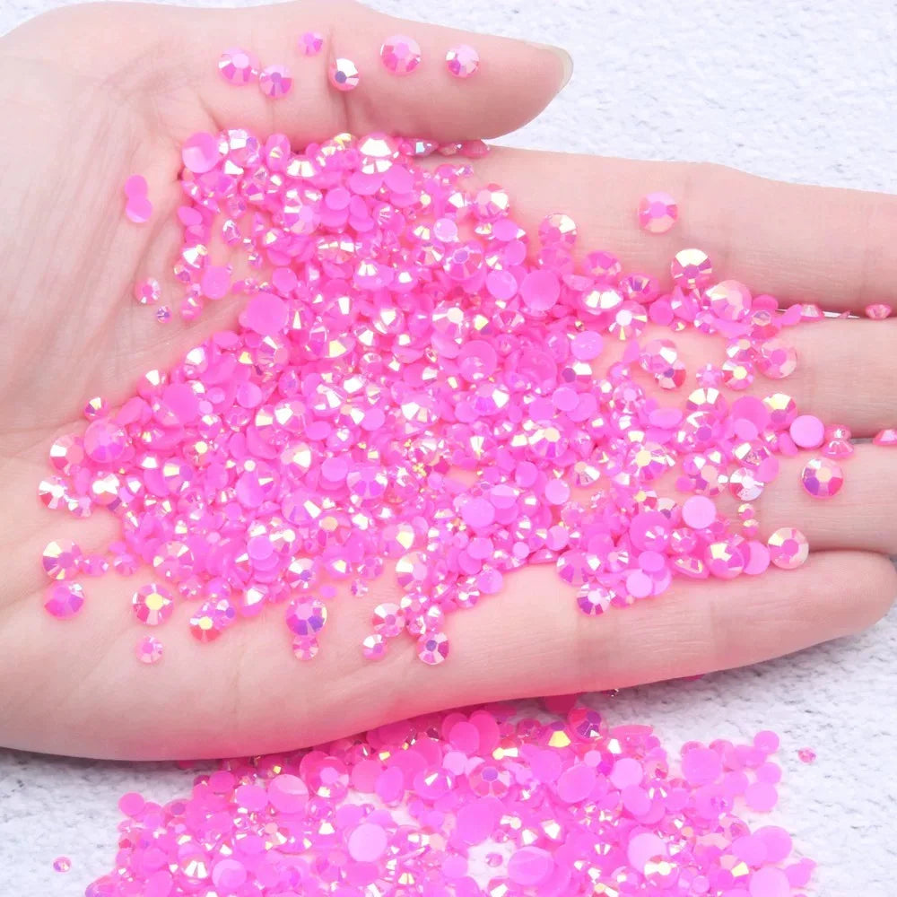 2023 Wholesale Jelly AB Color Non-Hot Fix Flat Back Resin Rhinestone Stones Acrylic for DIY Phone Case Garment Shoes Bag
