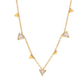 Fashionable Triangle Choker Necklace for Women 18K Real Gold Plated Stainless Steel Necklace With Zircon Wholesale New Jewelry