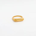 Joolim Stainless Steel Jewelry Wholesale 18K Gold Plated Cambered Surface Abstract D Rings for Women Fashion Rings