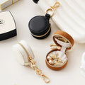 2024 Portable PU Leather Jewellery Travel Case Mini Fashionable Jewellery Box with Zipper Closure Wholesale Small Jewellery Bags