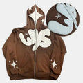 100% Cotton Puff Printing Streetwear Full Zip up Hoodie Manufacturers Zipup Hoodies Custom Logo Heavyweight Zip up Hoodies