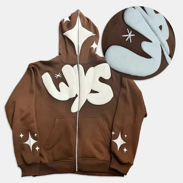100% Cotton Puff Printing Streetwear Full Zip up Hoodie Manufacturers Zipup Hoodies Custom Logo Heavyweight Zip up Hoodies
