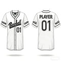 Vintage White Polyester Quick Dry Breathable Plus Size Custom Unisex Streetwear Baseball Jersey Sublimation Printed V-neck 260g