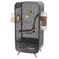 New Solid Metal & Acrylic Panoramic Birdcage for Parrots Splash-Proof Flying Cloud Villa Home Display Cage