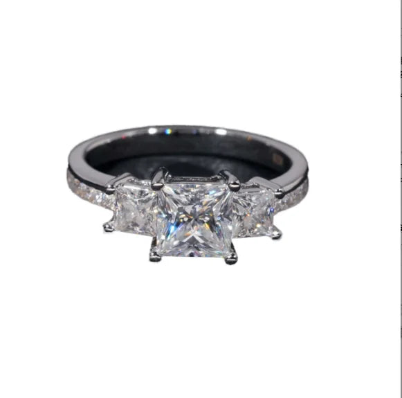 Best Moissanite Ring Companies 2 Carat Moissanite Engagement Ring Elongated Emerald Moissanite Ring