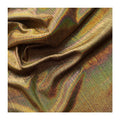 Eco-friendly New Design Gold Shiny Stripe  Holographic Glitter Ribbed Stretch Metallic Crinkle Foil Gold Fabric for Party Dress