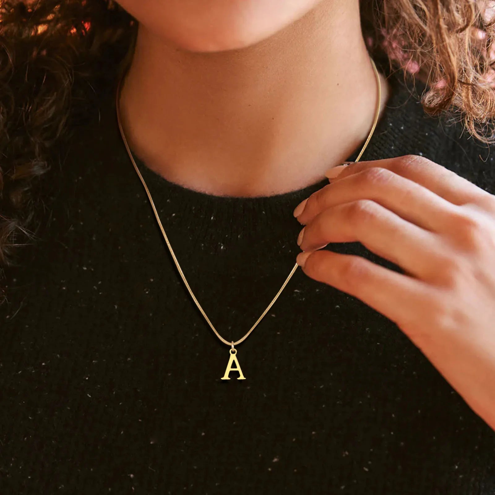 2023 New Arrival 18k IP Gold Non Tarnish 316L Stainless Steel A-Z 26 Letters Pendant Necklace Jewelry for Women