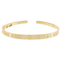 LOZRUNVE 925 Sterling Silver Gold Plated Fashion Diamond CZ Starburst Cuff Bangle Bracelet Women