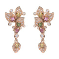 Graceful Rose Gold Plated 925 Sterling Silver Natural Tourmaline Flower Drop Earrings for Wedding Party Anniversary Gift for
