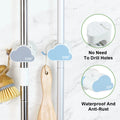 Heavy-Duty  Plastic Mop Broom Holder  Wall Mount Cleaning Storage Tool Organizer for Kitchen Closet Garage Office