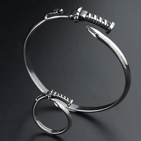 Sword Shape Stainless Steel Bracelet Rings Jewelry Set New Arrival Open Design Bangles Vintage Gifts Factory Classic Style