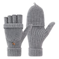 Custom Logo Knitted Stretch Warm Acrylic Ski Mittens Winter Full Finger Gloves