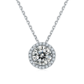Genuine Moissanite Pendant Silver Earring Necklace Set Attractive 100% 925 Diamond Womens 925 Necklace Moissanite