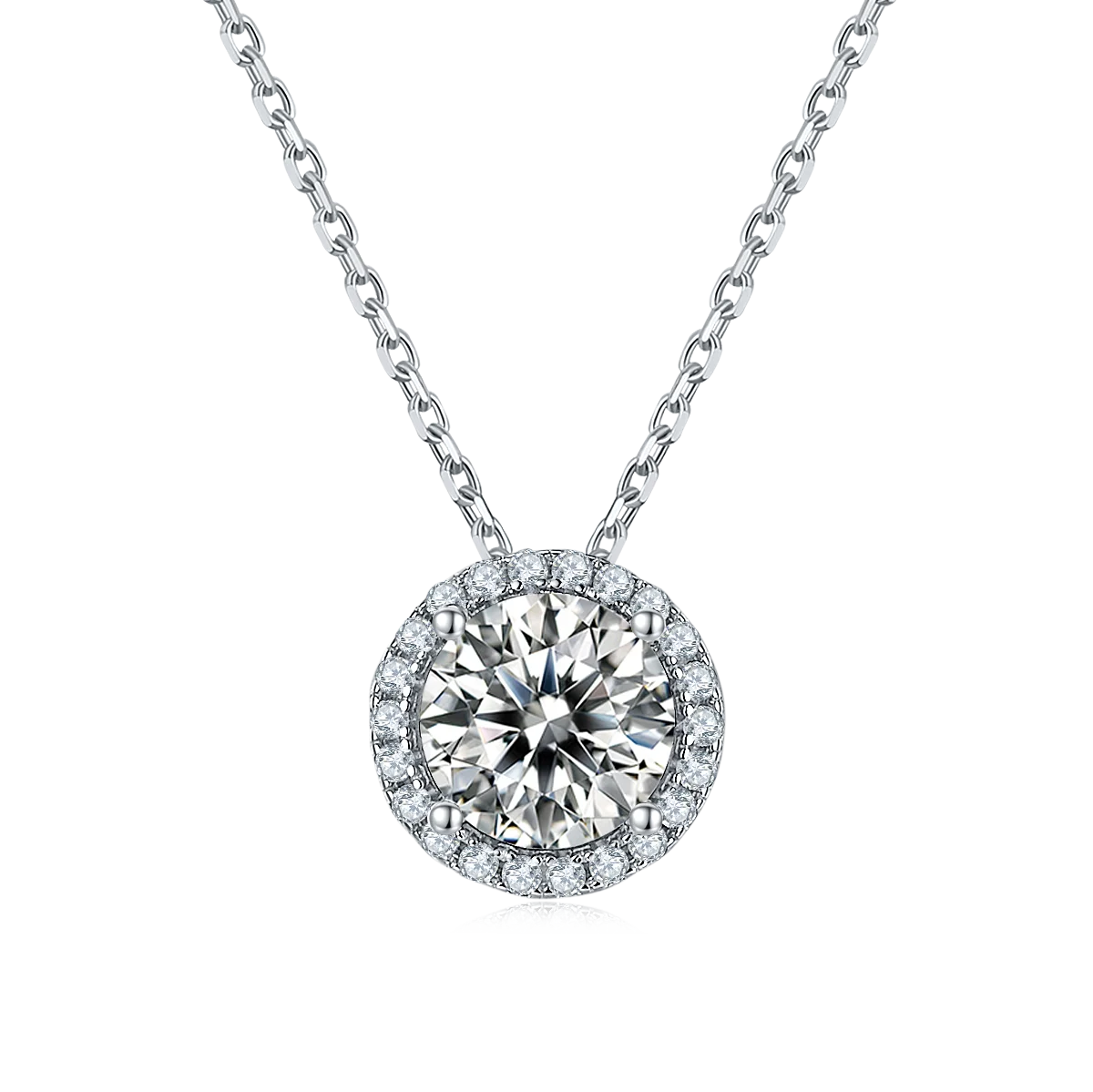 Genuine Moissanite Pendant Silver Earring Necklace Set Attractive 100% 925 Diamond Womens 925 Necklace Moissanite