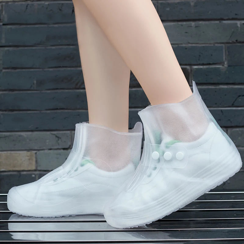 Waterproof Plastic Rubble Rain Shoes Covers Reusable Thicken Slip-resistant Hiking Travel Boot Overshoes Protector Foot Covers
