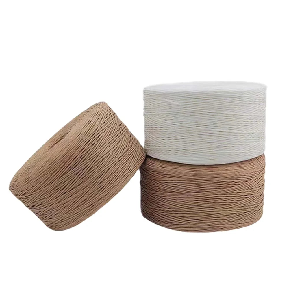 RIOOP Natural Color DIY Handmade Twist Cotton 1mm 2mm 3mm Lafite Rope Colors for Bouquet Packaging Materials