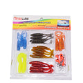 Fishing Lure Set 34pcs Fishing Lures Combo 5cm T Tail 4.5cm Coiled Tail with Lead Hook Plastic Paddle Tail Artificial Soft Worm
