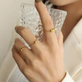 Greek Lucky Small Steel Ball Ring Tail Titanium Steel 18k Gold Ring Jewelry Index Finger Ring