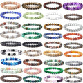 8mm Semi-Precious Stone Bracelet Round Beads Energy Power Crystal Reiki Elastic Stretch Healing Bracelet for Women Men Gifts