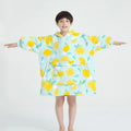 Factory Wholesale Oversized Kids Hooded Blankets Wearable Blanket Hoodie with Sleeves Winter Sherpa Sweatshirt Blanket for Kids