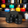 Matte Black Aluminum Metal Tin Container for Cosmetics Candles Candies Face Cream & Essential Oil-round Shape 5ml to 100ml Sizes