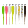 Root Fishing Soft Baits Fishing Lures Trout Bait 35mm 0.23g 12pcs a Bag Luminous Artificial Pin Tail TPR Swimbait Soft Worm Lure