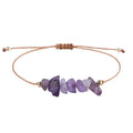 Bohemian Irregular Gravel Woven Adjustable Natural Stone Crystal Stone Amethyst Bracelet for Girls Women