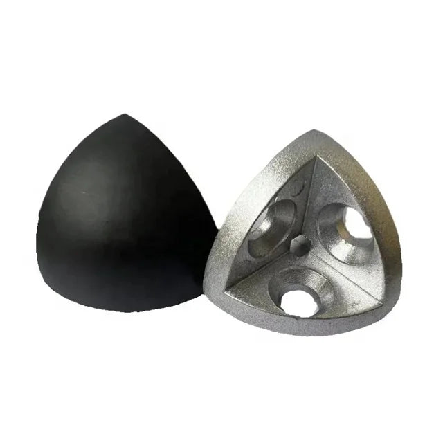 Die-Cast Zinc 3030 Series 8-Slot Assembly 3-Way Inside Corner Triangle Bracket Silver Anodized for T-Slot Aluminum Profiles