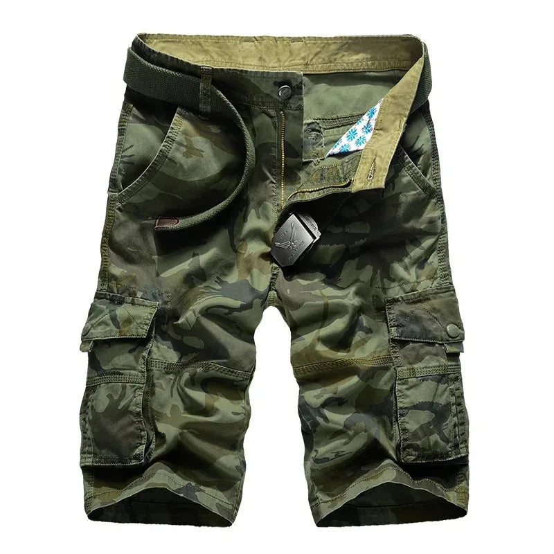 2024 New Men's Camouflage Cargo Shorts Solid Sporty Casual Loose Work Pants Plus Size Tactical Outdoor Hiking Short for Men