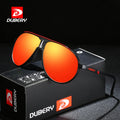 DUBERY 2026 Premium UV400 Polarized Sunglasses for Men Oversized Oval  Lens Shades Blue/Transparent Metal Fashion Sunglasses