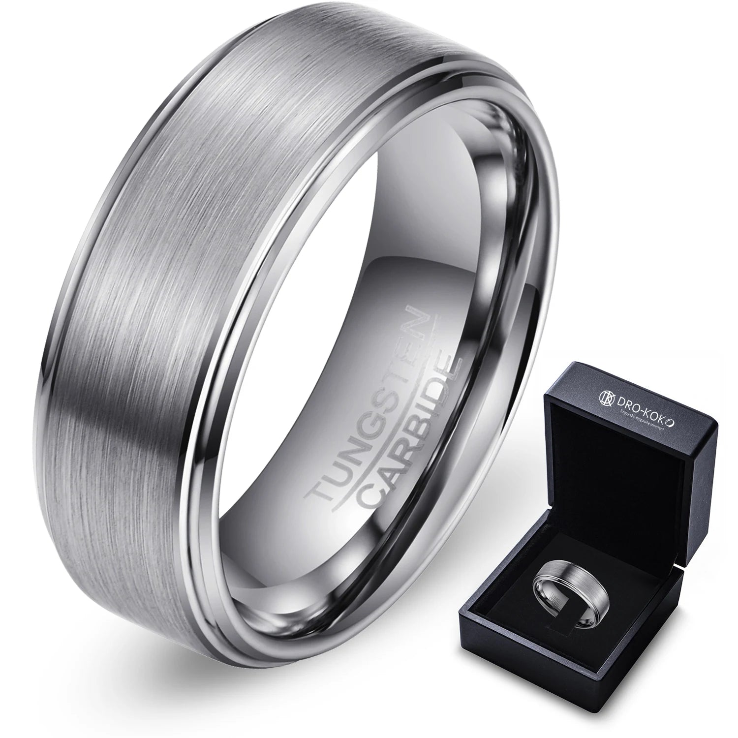 Ready to Ship Accessories Men Brushed Tungsten Carbide Ring Tungsten Ring Brand Silver Wedding Ring Jewelry for Men Women