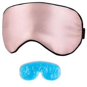 Hot/Cold Therapy Cooling Sleep Mask with Removable Ice Pack Insert for Eye Fatigue Relief Ice Gel Eye Mask