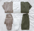 OEM Wholesale Custom Women Set Women's Jogger Fleece Loose Pants and Shorts and Crew Neck Sweatshirt Sets