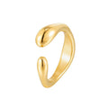 Classic Simple Design Stainless Steel Irregular Ring Dainty Gold Cuff Ring