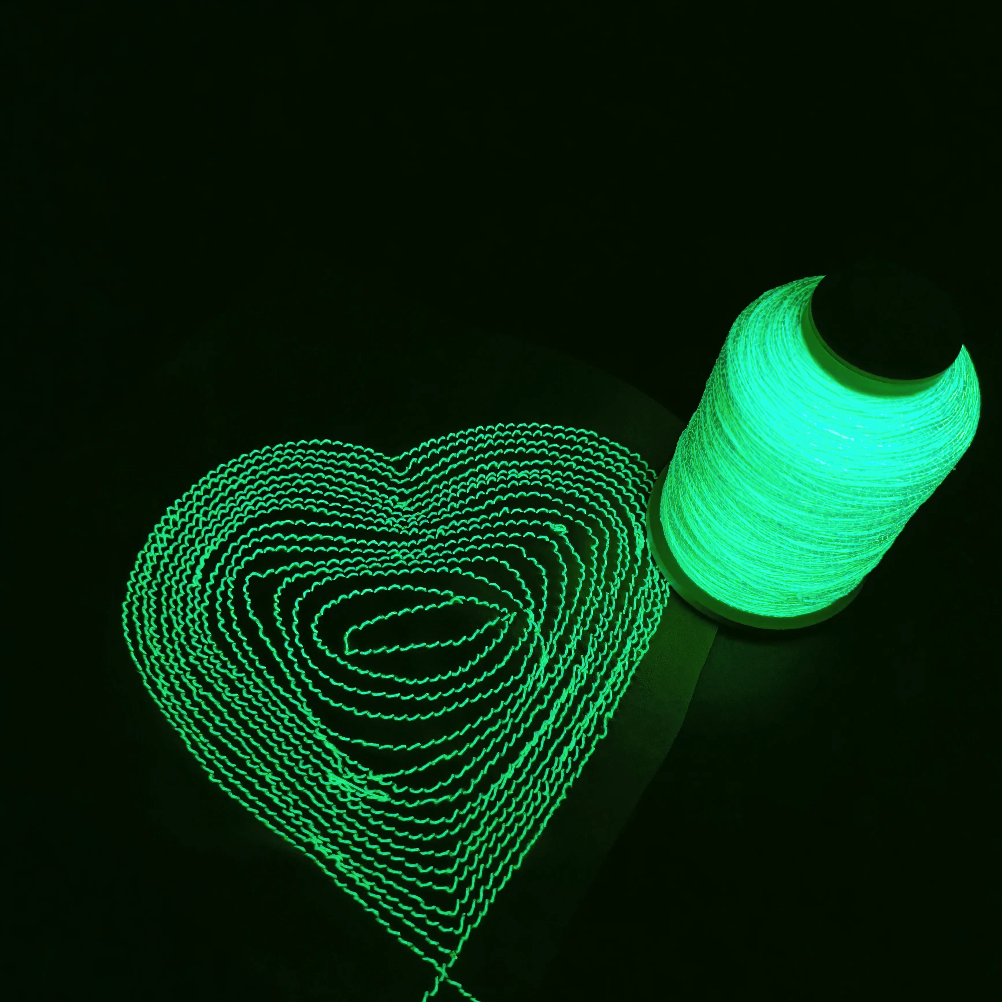 Factory 360 Super Bright Luminous Leather Sewing Thread Glow Dark Dyed High Tenacity Eco-Friendly Fluorescent for Sewing