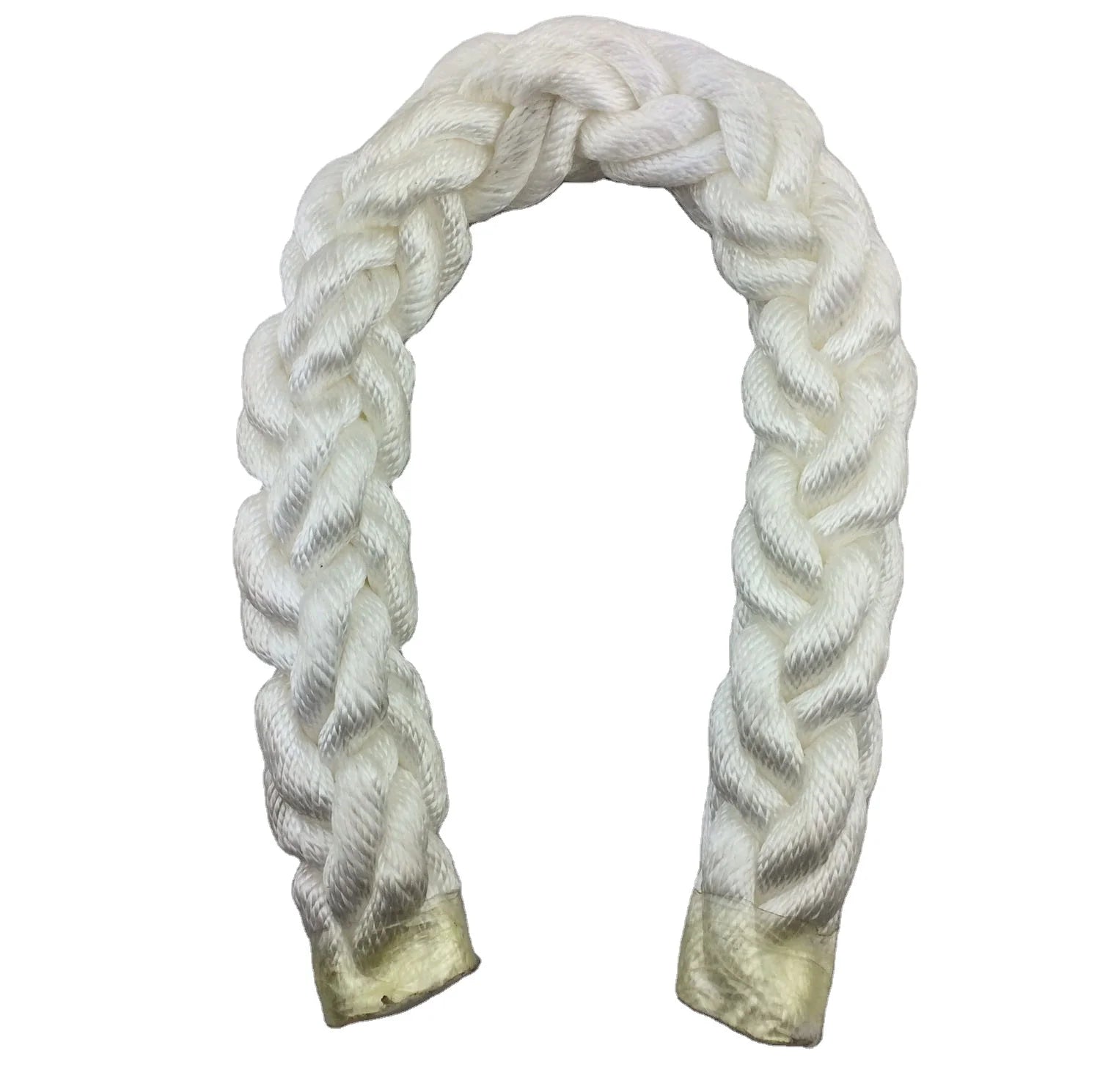 White 8 Strand Braided Polyamide Nylon Marine Mooring Towing Rope 48mm Coil-Packed Boat Vessel Tail Hawser