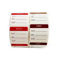 7 Day Week Labels Waterproof Self-Adhesive Square Dots Stickers Glossy Removable for Exhibitions-Mon Tue Wed Thurs Fri Sat Sun
