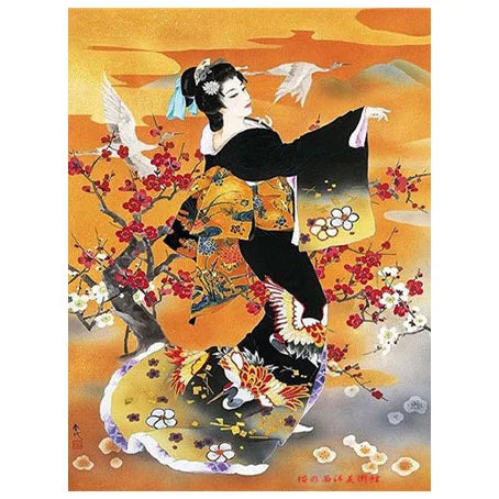 Wholesale Japanese Woman 5D DIY Full Drill Rhinestone Kimono Diamond Painting for Adult Gift for Living Room Decoration