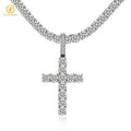 Fine Jewelry S925 Sterling 5mm Round Shape Moissanite Diamond Cross Charms Hip Hop Jewelry Mens Moissanite Pendant