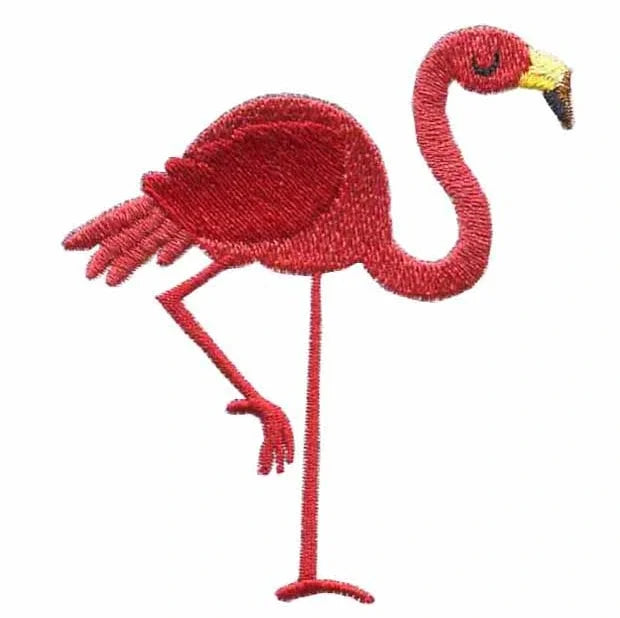 Flamingo Iron-On Embroidered Patch for Hats Felt Bird/Animal Patch