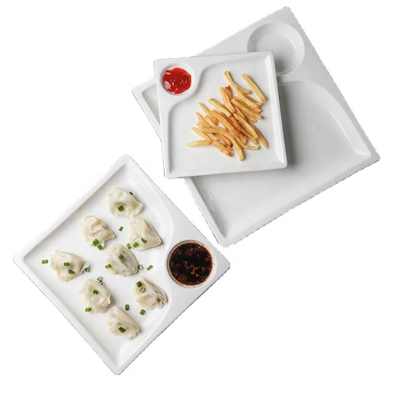 Factory Restaurant Tableware Dumpling Serving Japanese Sushi Melamine Chip and Dip Plate