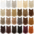 Synthetic Fiber 18inch 80g Natural Long Curly Body Wave Invisible Fish Line Hair Extensions No Clip Hairpiece