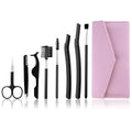 8 in 1 Professional Eyebrow Razor and Eyelashes Brush Clip Kit Eyebrow Extension Grooming Trimmers Set Eyebrow Tweezers