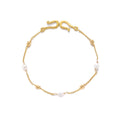 New Arrival 18K Gold Plated Chain Bracelet Fashion Design Natural Pearl Charm Bracelets for Women
